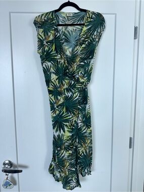 Hartford Green Palm-Print Midi Dress